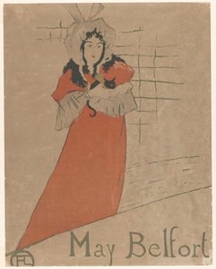 May Belfort met een kat in haar armen door Henri de Toulouse Lautrec