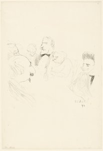Menukaart voor Adrien Hébrard door Henri de Toulouse Lautrec