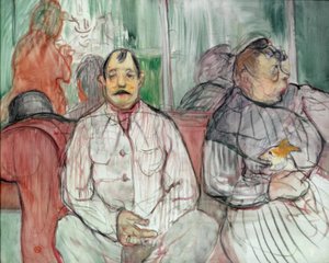De heer, mevrouw en de hond door Henri de Toulouse Lautrec