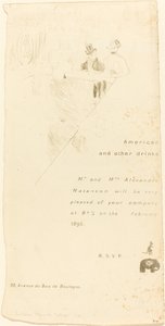 Uitnodiging van de Heer en Mevrouw Alexandre Natanson door Henri de Toulouse Lautrec