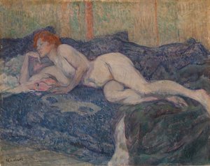 Naakt Liggend op een Bank door Henri de Toulouse Lautrec