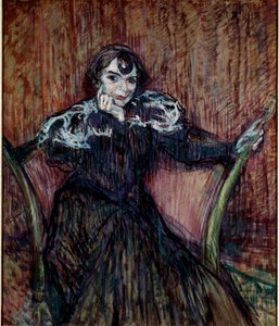 Portret van actrice Berthe Bady. Schilderij door Henri de Toulouse-Lautrec door Henri de Toulouse Lautrec