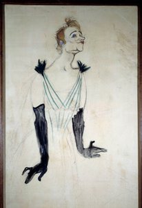Portret van de zangeres Yvette Guilbert
