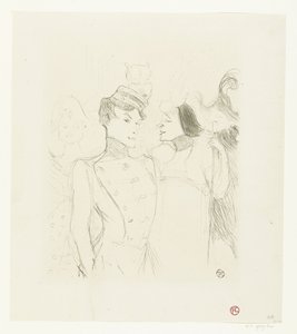 Portret van actrices Marcelle Lender en Eve Lavallière in een revue in het Théâtre des Variétés door Henri de Toulouse Lautrec