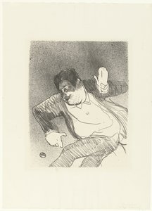 Portret van komiek Caudieux dansend in Petit Casino door Henri de Toulouse Lautrec