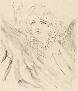 Sarah Bernhardt in Cleopatra, 1896 door Henri de Toulouse Lautrec