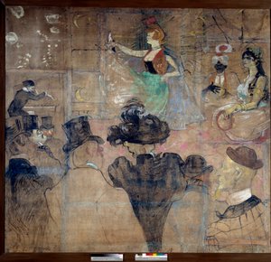 Bord voor het huis van de Goulue (Weber Louise, La Goulue) door Henri de Toulouse Lautrec