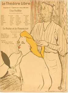 De Kapper - Programma voor het Théâtre-Libre door Henri de Toulouse Lautrec
