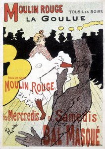 Toulouse Lautrec poster voor Moulin Rouge en La Goulue