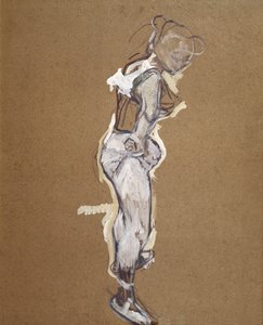 Trapeziste die haar kousen aanpast door Henri de Toulouse Lautrec