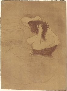 Vrouw die haar haar kamt, 1896 door Henri de Toulouse Lautrec