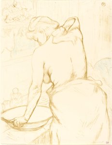 Vrouw wast zichzelf door Henri de Toulouse Lautrec