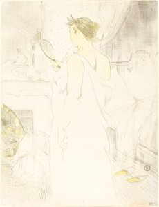 Vrouw bij de spiegel, 1896 door Henri de Toulouse Lautrec