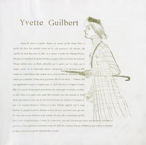 Yvette Guilbert - Franse Serie: Nr. 1 door Henri de Toulouse Lautrec