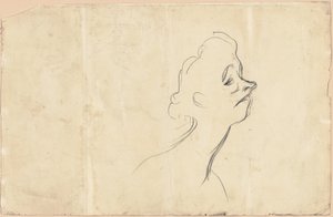 Yvette Guilbert (recto) Driekwart lengte studie van Yvette Guilbert (verso) door Henri de Toulouse Lautrec