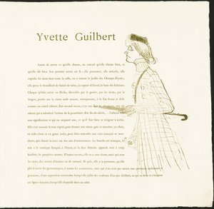 Yvette Guilbert door Henri de Toulouse Lautrec