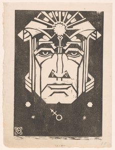Mars Planetenmaskers door Henri van der Stok (signed by artist)