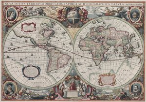 Nova totius Terrarum Orbis geographica ac hydrographica tabula door Henricus Hondius II
