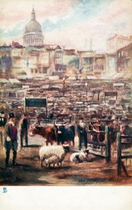 Oud Londen: Oude Smithfield Markt door Henrie Pitcher