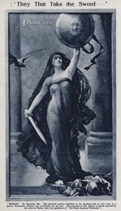 Nemesis, cartoon over de nederlaag van keizer Wilhelm II en Duitsland in de Eerste Wereldoorlog tentoongesteld in de Royal Academy door Henrietta (after) Rae