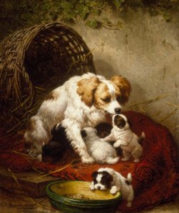 De gelukkige familie door Henriëtte Ronner Knip