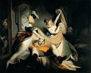 Falstaff in de wasmand door Johann Heinrich Füssli