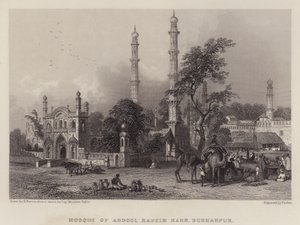 Moskee van Abdool Raheim Kahn, Burhanpur door Henry (after) Warren