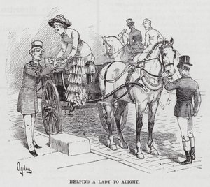 Een Dame Helpen Uitstappen door Henry Alexander (after) Ogden