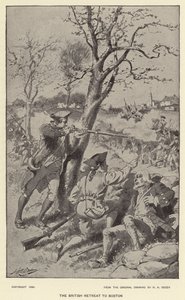 De Britse terugtocht naar Boston door Henry Alexander (after) Ogden