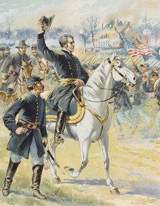 Generaal-majoor Hooker bij de Slag om Chancellorville, Virginia, 3 mei 1863 door Henry Alexander Ogden