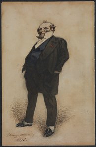 Zelfportret in de rol van M. Prudhomme, 1873 door Henry Bonaventure Monnier