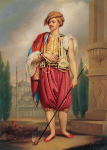 Een portret van Thomas Hope in Turkse kleding
