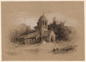 Kerk in een Landschap door Henry Bright