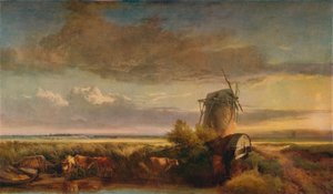 Molens op de Fens, ca. 1853 door Henry Bright