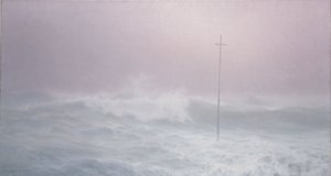 Het kruis in de mist, Bretagne door Henry Brokman Knudsen
