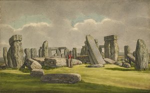 Stonehenge vanuit het W.Z.W., toont ruïnes met soldaat, 1824-1839