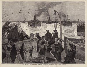 Generaal William Booth, Britse oprichter van het Leger des Heils, teruggekeerd in Southampton na zijn wereldtournee door Henry Charles Seppings Wright