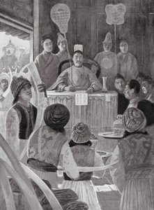 Siamese Gezanten brengen Hulde aan de Keizer van China door Henry Charles Seppings Wright