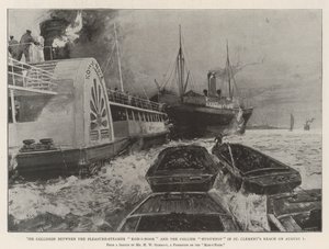 De botsing tussen de plezierstoomboot Koh-i-Noor en de kolenboot Huguenot in St Clement
