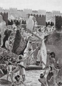 De Perzen bestormen de citadel van Babylon door Henry Charles Seppings Wright