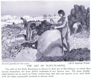 De kunst van het vuursteen maken, ca. 1920 door Henry Charles Seppings Wright