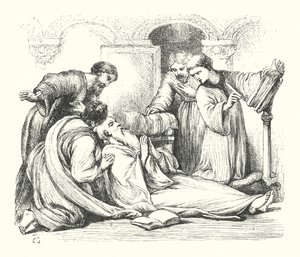 De dood van de Eerbiedwaardige Beda door Henry Courtney (after) Selous