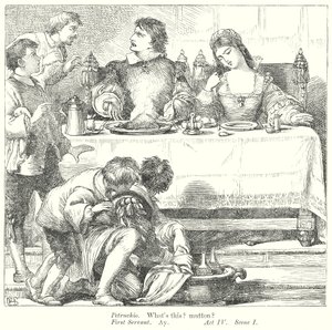 Het temmen van de feeks (gravure) door Henry Courtney (after) Selous