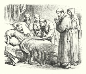 Wycliffe op zijn sterfbed door Henry Courtney (after) Selous