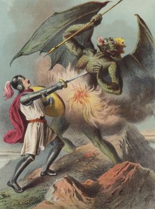 Christian doodt Appolyon (chromolitho)