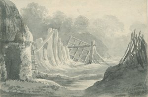 Lichfield - Edial: sepia was tekening, nd [1788-1855] door Henry Curzon Allport