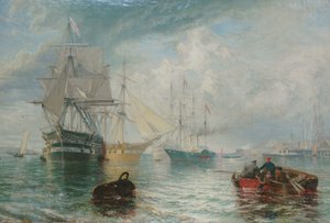 De Heren van de Admiraliteit bezoeken Sheerness door Henry Dawson