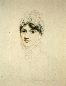 Portret van een jonge dame door Henry Edridge