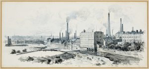 Lower Broughton vanaf de Crescent, Salford door Henry Edward Tidmarsh