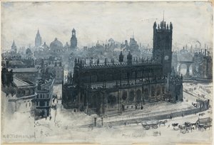 Manchester vanaf de Grammer School door Henry Edward Tidmarsh